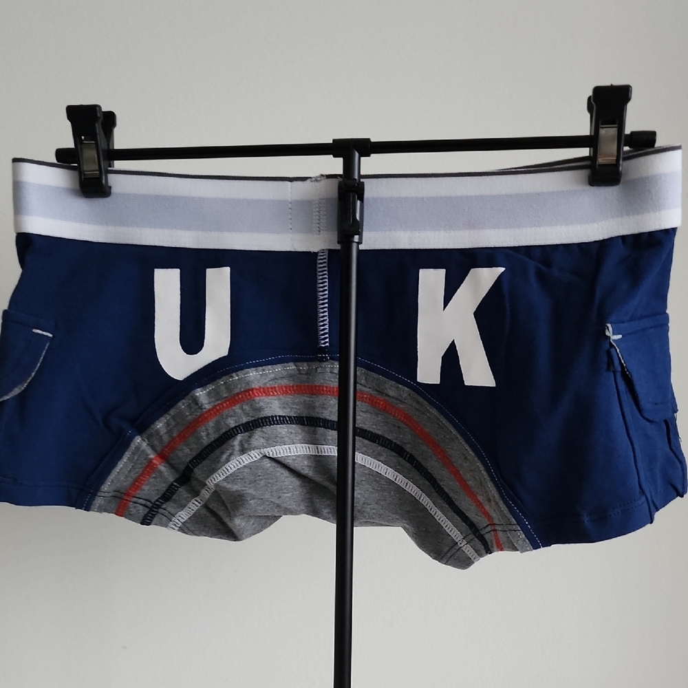 Navy Boxer Briefs with Gray Accents - Picture 3 of 3